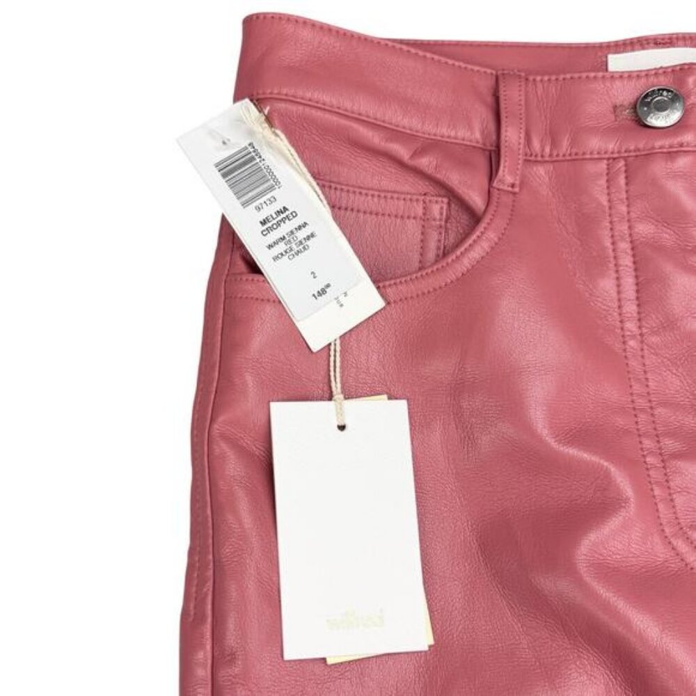 NWT WILFRED Aritzia Melina Cropped Size 2 Warm Sienna Red - Picture 3 of 6